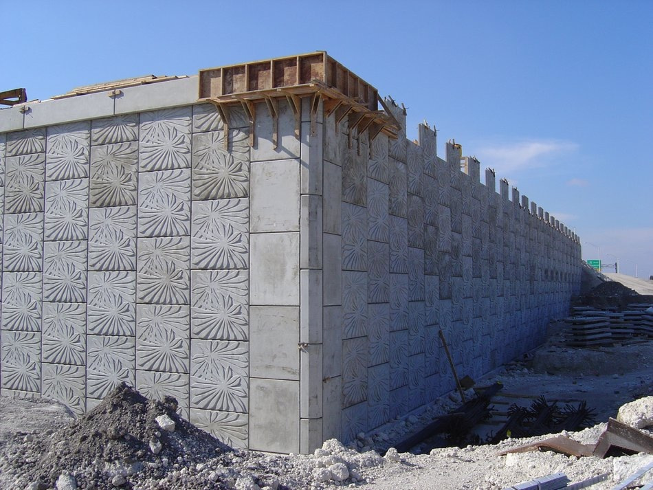 precast sound wall panel textured surface