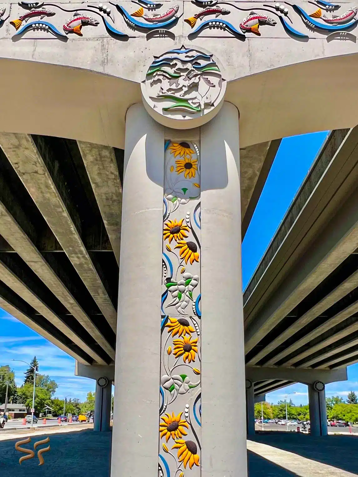 US 395 North Spokane Corridor formliner mural — photo 1