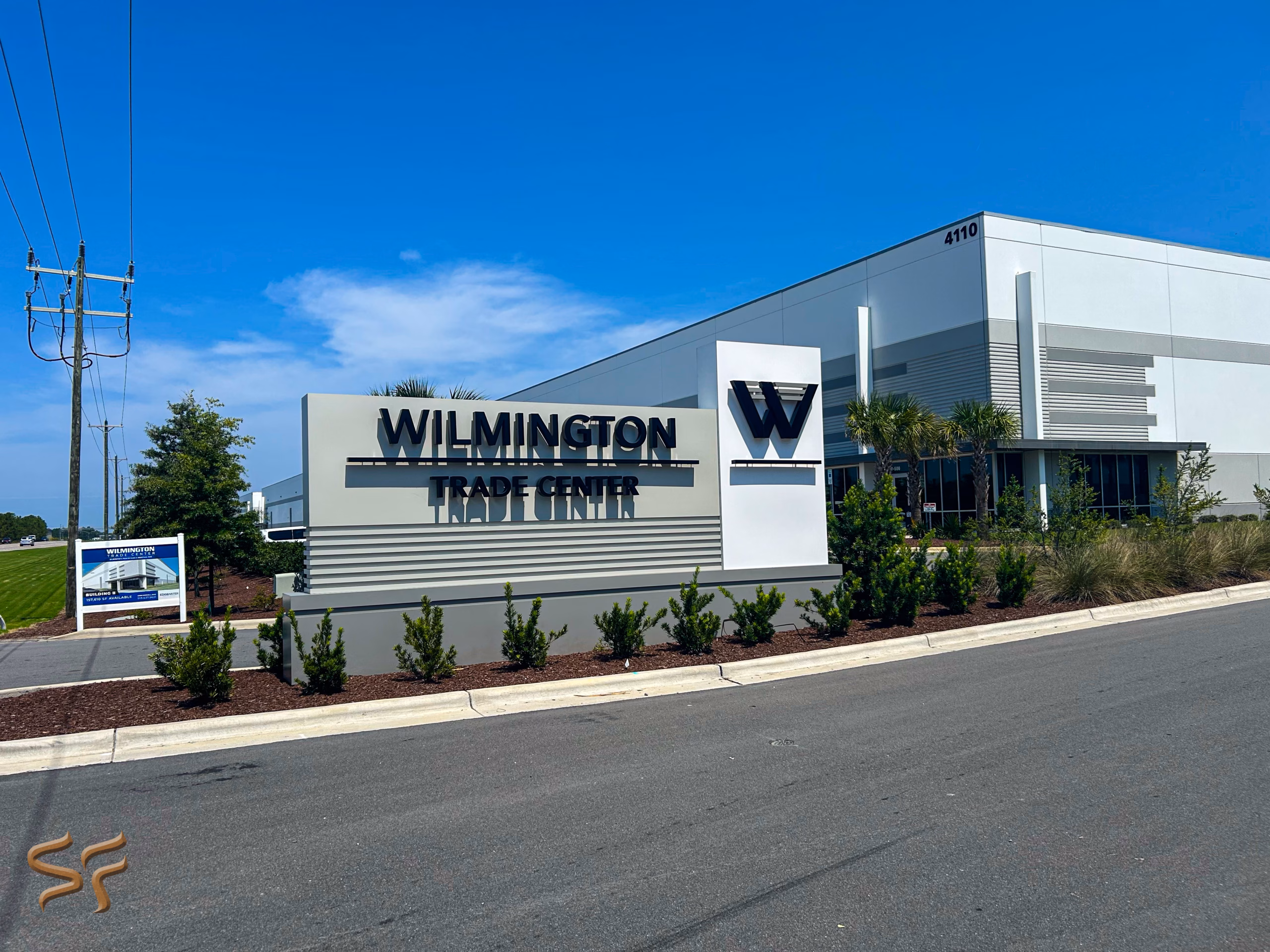 Wilmington Trade Center Highway 421 welcome sign flute detail